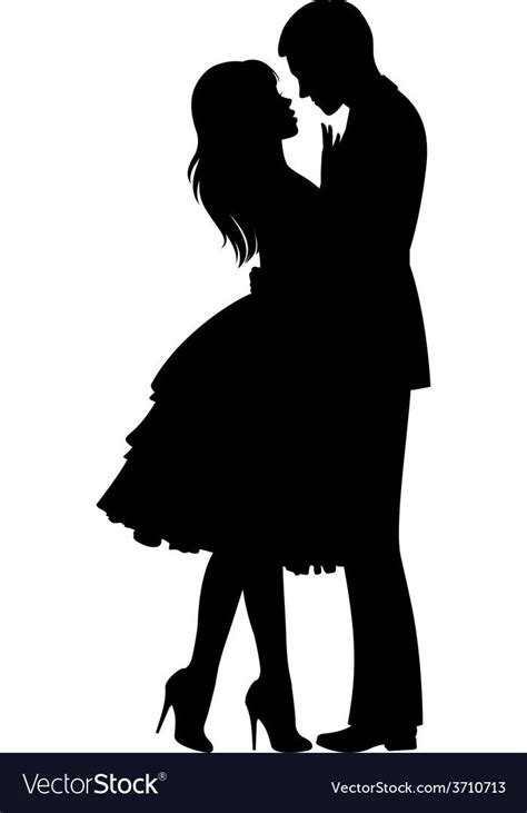 Stock Vector Illustration Of A Silhouette Of Loving Couple Hugging