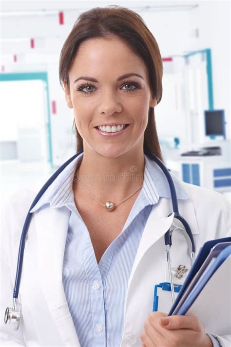 Portrait Of Smiling Female Doctor Stock Image Image Of Confidence