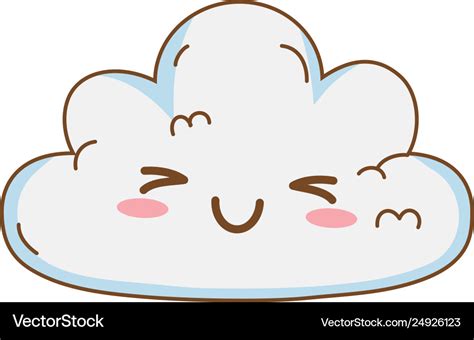 Cute Kawaii Cloud Cartoon Royalty Free Vector Image