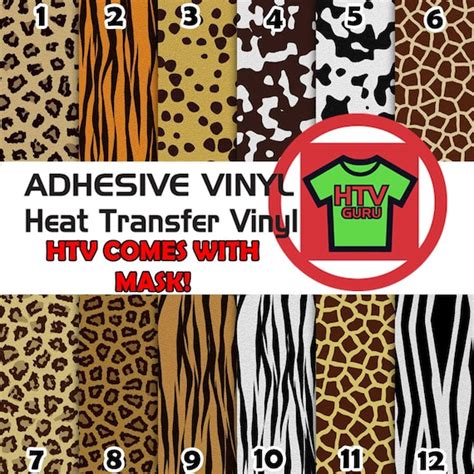 Animal Print Printed Patterned Htv Iron On Vinyl Sheets Etsy