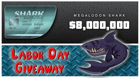 The biggest predator in history. Megalodon Shark Card Giveaway - Win $8,000,000 Sept 1st - GTA 5 Online - YouTube