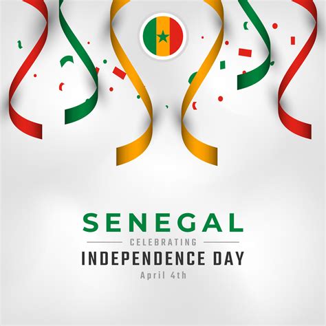 Joyeux Jour De Lindépendance Du Sénégal 4 Avril Illustration De