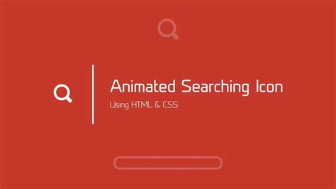 Animated Searching Icon Html And Css Youtube