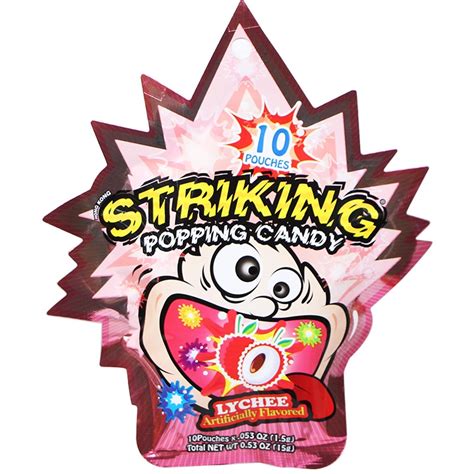 Striking Popping Lychee Flavour Candy 15g Tops Online