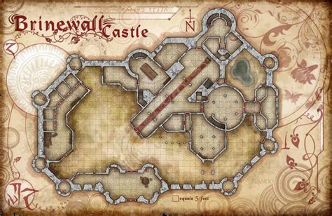 Brinewall Castle Map1 Map Layout Dungeon Maps Pathfinder Maps
