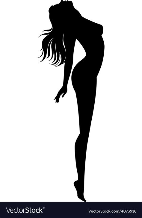 Silhouette Of Naked Girl In Profile Royalty Free Vector