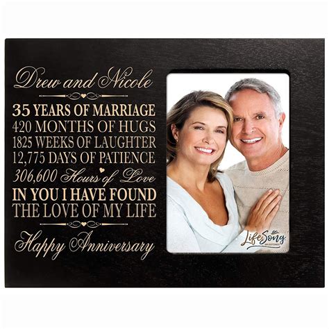 A wedding anniversary is the anniversary of the date a wedding took place. Personalized 35th Anniversary Photo Frame - Happy ...