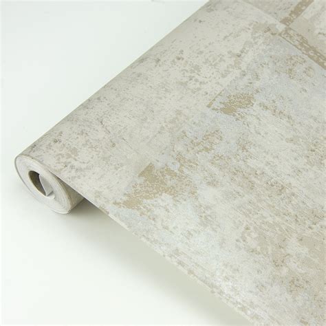 2927 10901 Vela Taupe Distressed Geometric Wallpaper By Brewster