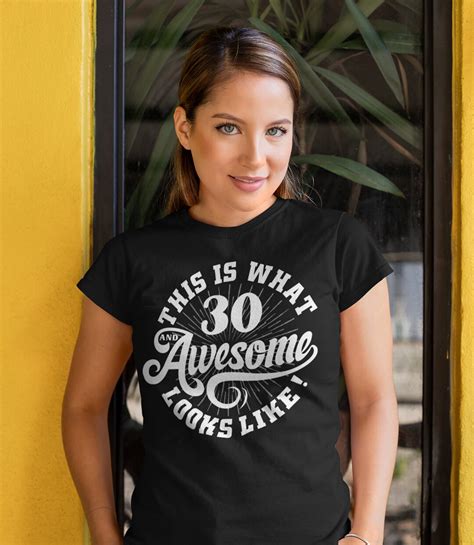 Womens Funny 30th Birthday T Shirt 30 And Awesome Shirts Etsy