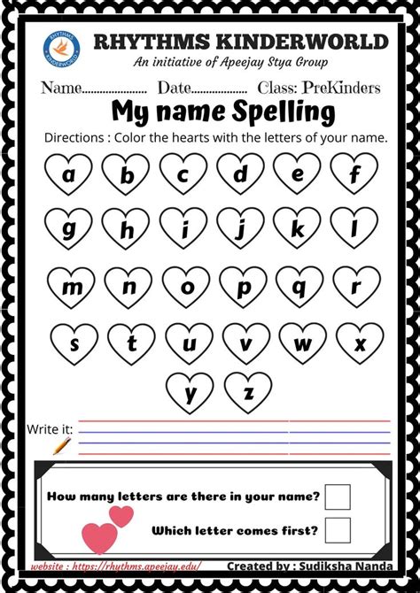 Worksheet Of My Name Spelling Worksheets Spelling Names