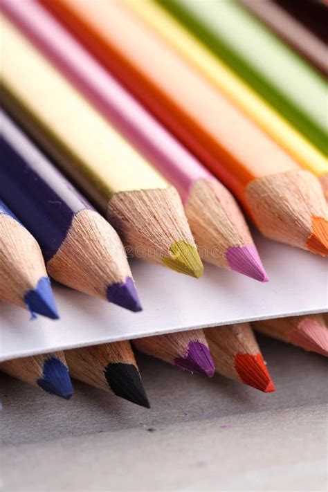 Rainbow Colored Pencils Close Up Stock Photo Image Of Creative