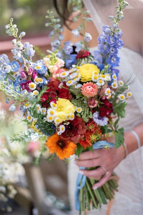 Colorful Spring Wildflower Bridal Bouquet At The Spirit Of The Suwannee