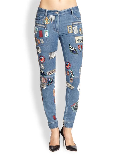 31 Phillip Lim Patched Skinny Jeans In Blue Medium Wash Lyst