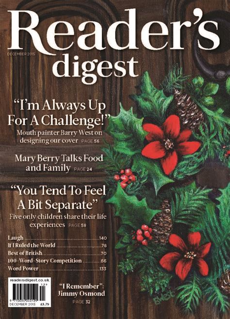December 2015 Our Mouth Painted Front Cover Readers Digest Cover