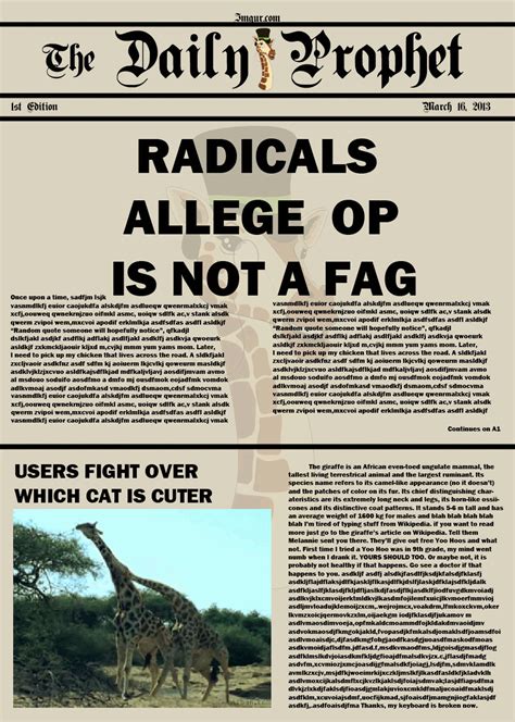 Thought There Should Be A Newspaper For Imgur So I Made One Sort Of  On Imgur