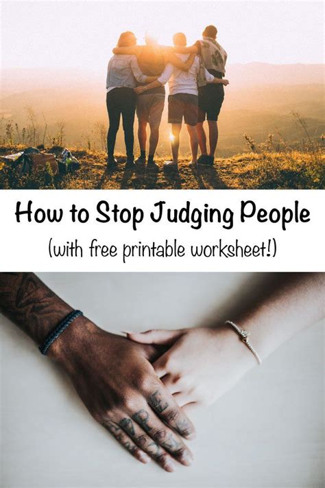 How To Stop Judging People With Free Printable Worksheet Judging