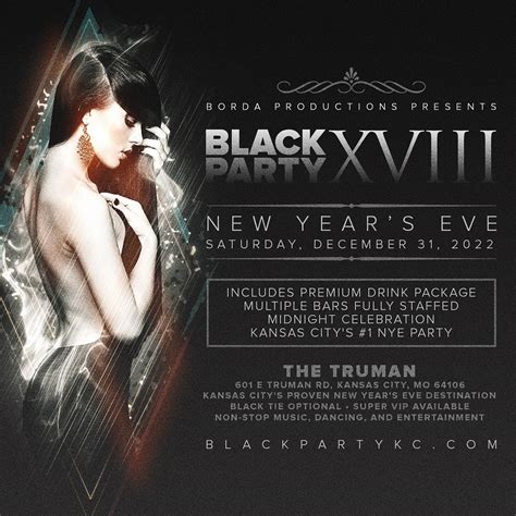 Black Party Xix New Years Eve Kansas City 2023 Tickets At The Truman