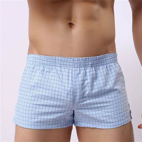 Men Underwear Boxers Cotton Plaid Shorts Mens Panties Big Short Breathable Flexible Shorts