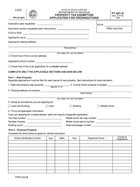 Sc Dor Pt 401 O 2019 2022 Fill Out Tax Template Online Us Legal Forms