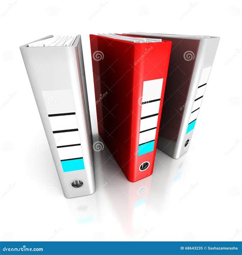 One Different Red Ring Binder Folder Business Concept Stock Image