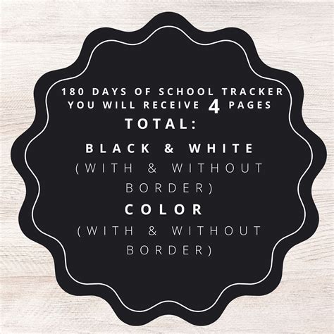 180 Days Of School Printable Tracker Back To School For Etsy Uk