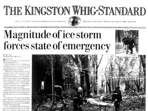 Scrapbook Displays Our Early Ice Storm Coverage The Kingston Whig