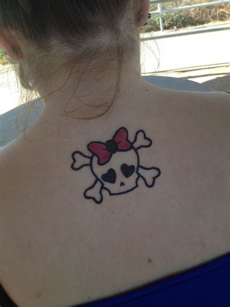 Cute Skull With Pink Bow Tattoos Pinterest
