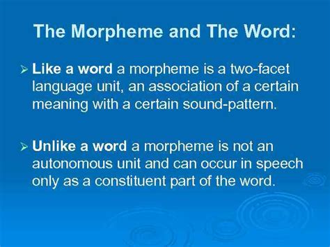 If, then grammatical morpheme free morpheme: Lecture 2 English Lexical Units Their Characteristics