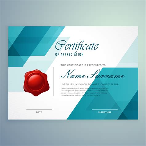 Modern Abstract Blue Certificate Design Template Download Free Vector