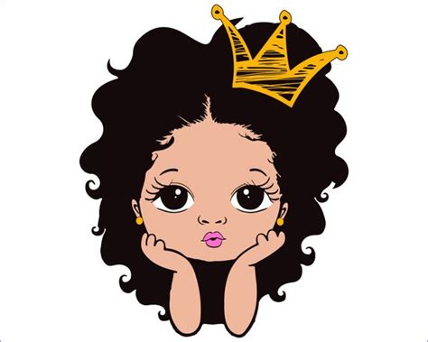 Peekaboo Girl Princess Svg Cute Black Caucasian Svg Kids Svg Etsy