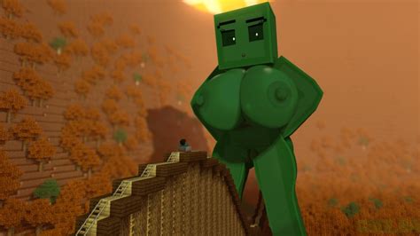 Rule 34 Bigger Female Giantess Goolba Goolbabe Huge Breasts Macro Minecart Minecraft Naked