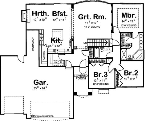 1 Story Traditional House Plan Campton House Plans One Story Dream