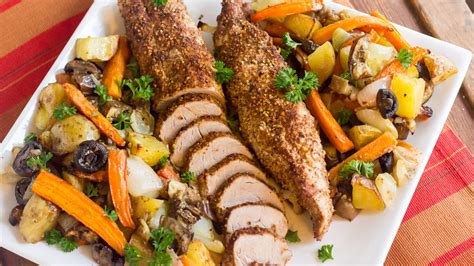 Fresh cilantro, chiles, yellow bell pepper, red bell pepper, coleslaw mix and 6 more. Roasted Pork Tenderloin with Oven Roast Vegetables