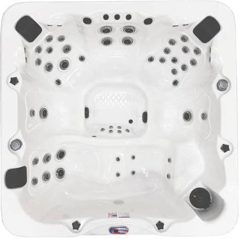 American Spas 6 Person 56 Jet Premium Acrylic Lounge Spa Standard Hot Tub With Bluetooth Sound