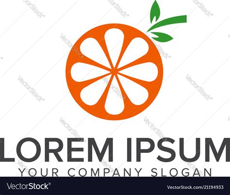 Orange Fruit Logo Design Concept Template Vector Image