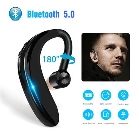 Bluetooth Headset, EEEkit Wireless Bluetooth Earpiece V5.0 Stereo Noise ...