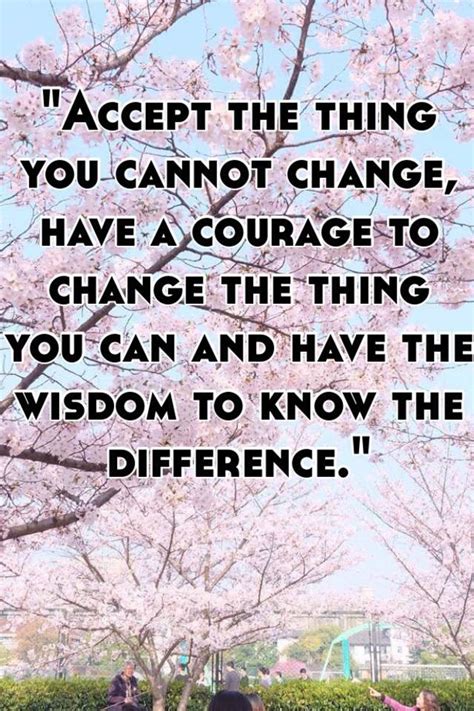 Accept The Thing You Cannot Change Have A Courage To Change The Thing