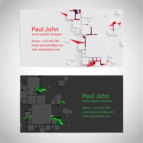 Black/white polka dot red ribbon front/back business card. Vector business card template front and back - Download ...