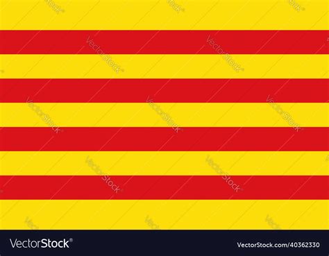 Flag Of Catalonia Is An Autonomous Community Vector Image