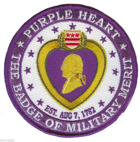 Purple Heart The Badge Of Military Merit 4 Embroidered Military Patch