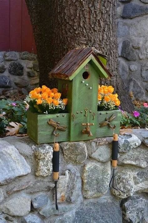 Bird houses are often called nesting boxes because they provide a safe place for birds to build their nests, protected from the elements and predators. homemade bird house | Plants etc. | Pinterest