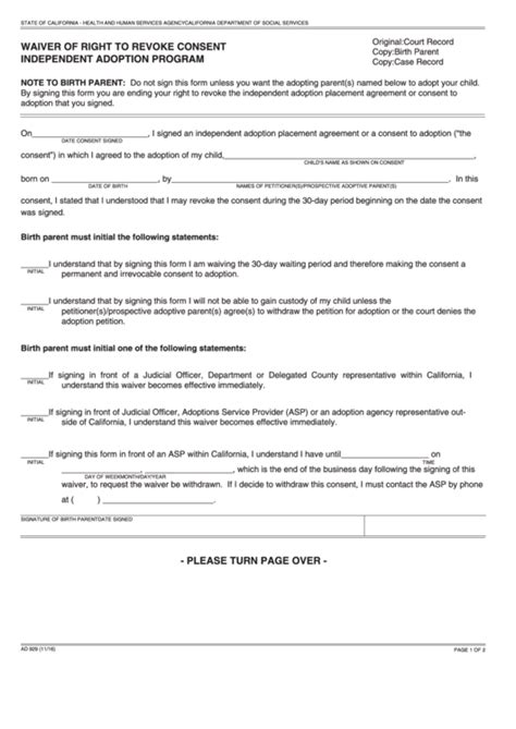 A health insurance waiver is used to excuse the person or company issued the waiver from participation in mandatory health insurance coverage during a specified period. Adoption Agency California - The Y Guide