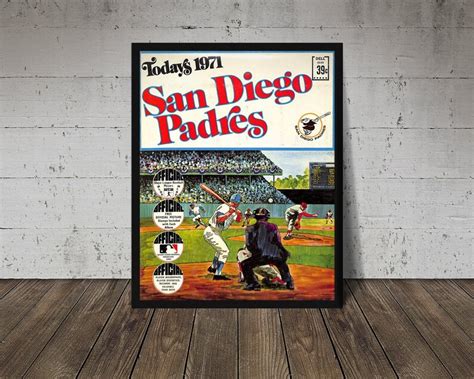 1971 San Diego Padres Print Vintage Baseball Poster Retro Etsy