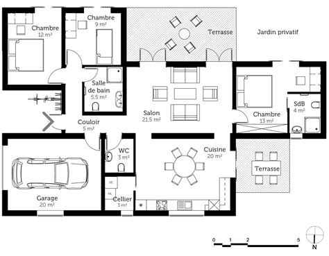 Plan Maison De Plain Pied Avec Garage Ooreka