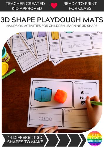 3d Shape Playdough Mats Teaching Resources
