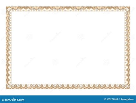 Gold Certificate Of Appreciation Border Ready Add Text Stock Vector