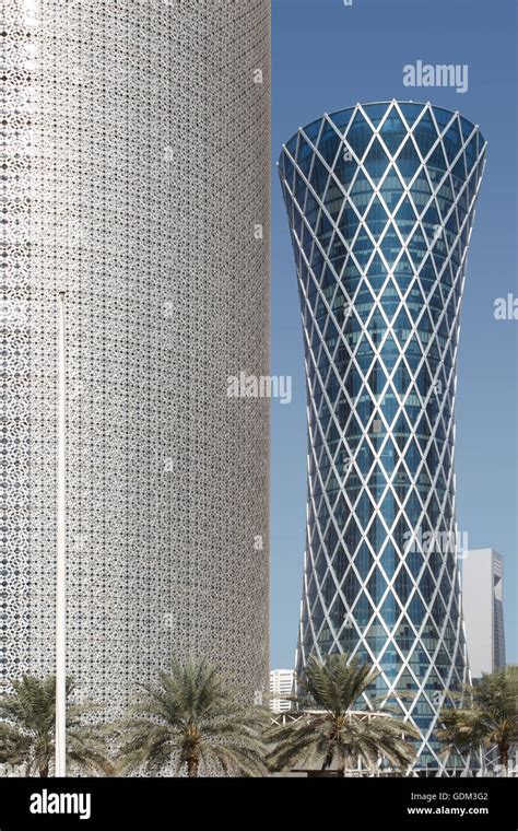 The China Tower And Tornado Tower Doha Qatar Stock Photo Alamy