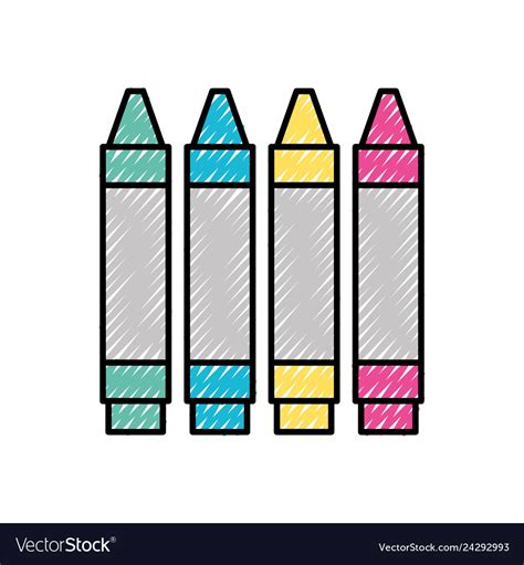 Graphic Design Colors Crayons Pencil Draw Vector Image