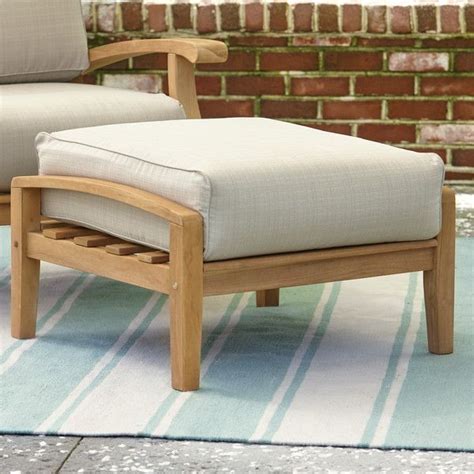 Some sofa cushions have zippers, allowing the covers to be removed for washing. Summerton Teak Ottoman with Cushion | Teak sofa, Furniture ...