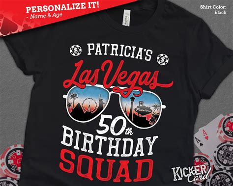 Personalized Name And Year Vegas Birthday Shirt Las Vegas Birthday Squad Las Vegas Skyline